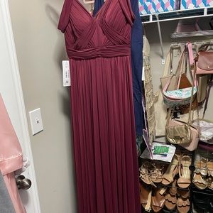 NWT AZAZIE Calla Dress in Cabernet